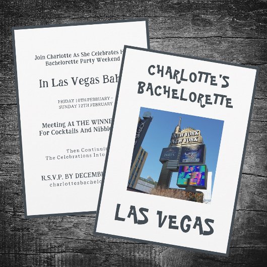 Invitation Las Vegas Bachelorette Party White