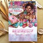 Invitation Las Vegas Bachelorette week-end Afro Girl<br><div class="desc">Rejoignez-nous pour une nuit sauvage à Vegas! Mesdames, préparez-vous à rouler les dés et à frapper le jackpot avec moi ! Code vestimentaire : Glamour et brillant! Pensez aux paillettes, aux étincelles et à vos meilleurs talons. Activités : Nous allons le vivre avec des jeux de casino, des cocktails et...</div>