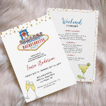 Invitation Las Vegas Bachelorette week-end avec Itinéraire<br><div class="desc">Invitation bachelorette Las Vegas amusante et lumineuse avec Itinéraire dans le dos.</div>