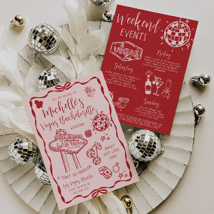 Invitation Las Vegas Bachelorette Week-end Itinéraire Party