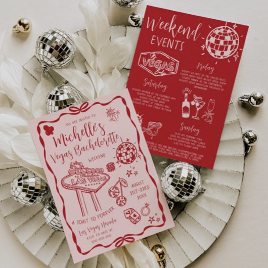 Invitation Las Vegas Bachelorette Week-end Itinéraire Party