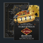 Invitation Las Vegas Bachelorette Weekend Party Black Gold<br><div class="desc">Casino Night Bachelorette Party Black Gold Design. Les produits correspondants peuvent être trouvés dans Casino Party Collection. Si vous avez des questions,  n'hésitez pas à me contacter.</div>