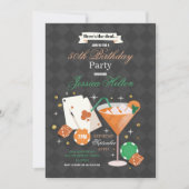 Invitation Las Vegas Birthday Casino Dice Chips Martini Party (Devant)