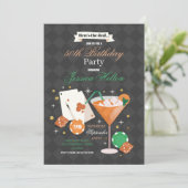 Invitation Las Vegas Birthday Casino Dice Chips Martini Party (Debout devant)
