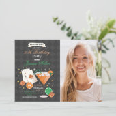 Invitation Las Vegas Birthday Casino Dice Chips Photo Party (Debout devant)