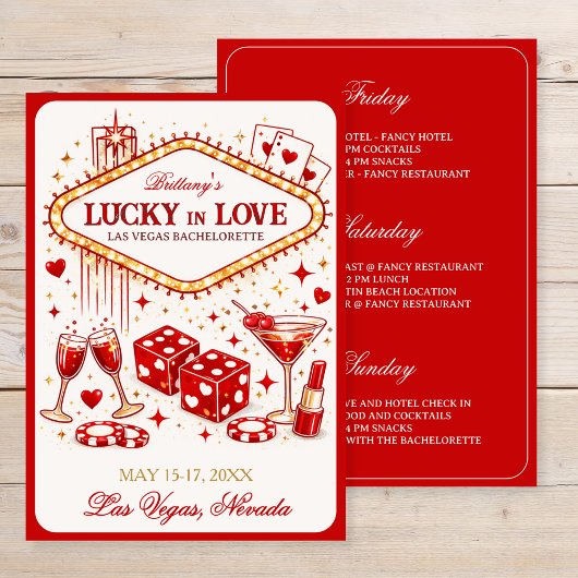Invitation Las Vegas Bride Tribe Casino Party 