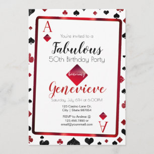 Invitation Las Vegas Casino 50 et Fabulous Birthday