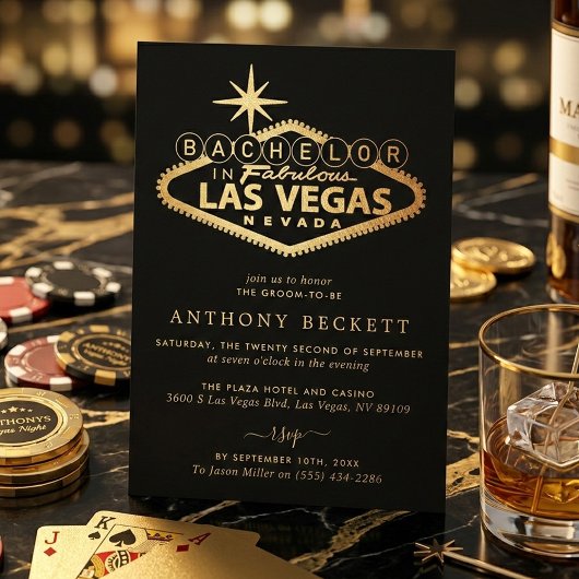Invitation Las Vegas Casino Bachelor Party