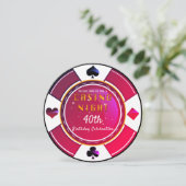 Invitation Las Vegas Casino Night Birthday Party (Debout devant)