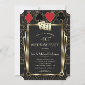 Invitation Las Vegas Casino Royale Poker Anniversaire (Devant)