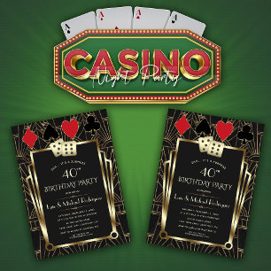 Invitation Las Vegas Casino Royale Poker Anniversaire