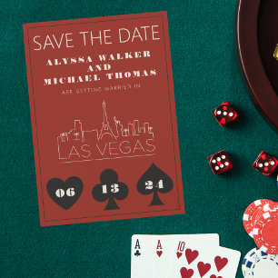 Invitation Las Vegas Casino Skyline Mariage Enregistrer La Da