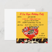 Invitation Las Vegas Casino Thème Anniversaire (Devant / Derrière)