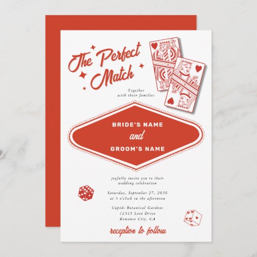 Invitation Las Vegas Destination Mariage parfait (Devant / Derrière)