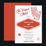 Invitation Las Vegas Destination Mariage parfait<br><div class="desc">Un dessin unique à la main Las Vegas Casino thème mariage "le match parfait" design. Destination moderne Las Vegas, Nevada thème mariage avec cartes à jouer, casino de jeux d'argent illustrations à thème. Un design faire-part de mariage Las Vegas rouge et blanc idéal pour les mariages de casino. Des articles...</div>