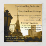 Invitation Las Vegas Eiffel Tour Paris Thème<br><div class="desc">faire-part de mariage Las Vegas avec le thème de Paris,  avec la version Nevada de la Tour Eiffel. Teint sépia doré.</div>