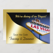 Invitation Las Vegas Enregistrer la date Mariage Inviter (Devant / Derrière)