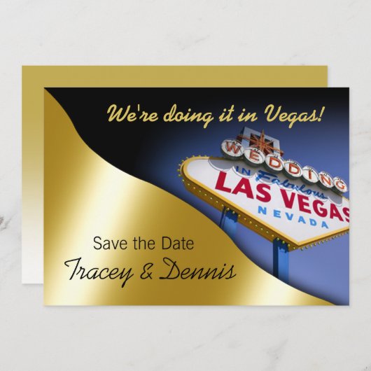 Invitation Las Vegas Enregistrer la date Mariage Inviter (Devant / Derrière)