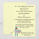 Invitation Las Vegas épousant des mots formels jaune pâle (Devant / Derrière)