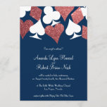 Invitation Las Vegas épousant la marine avec les parties<br><div class="desc">Les parties scintillantes roses d'or sur un arrière - plan de bleu marine rendent cette invitation parfaite pour un étincelant et Las Vegas romantique (ou le casino orienté) épousant,  tous que vous avez besoin est amour et un témoin ou deux !</div>