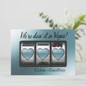 Invitation Las Vegas Jackpot Cœurs Mariage caspien (Debout devant)