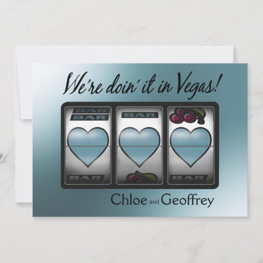 Invitation Las Vegas Jackpot Hearts Mariage caspian (Devant)