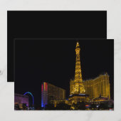 Invitation Las Vegas la nuit Skyline (Devant / Derrière)