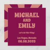 Invitation Las Vegas Mariage à thème Enregistrer la date Invi (Devant / Derrière)