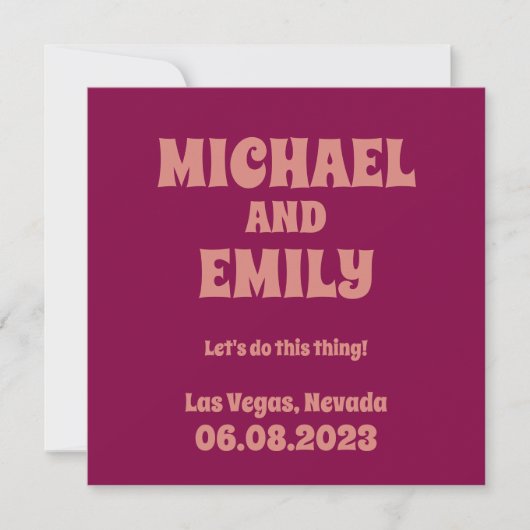 Invitation Las Vegas Mariage à thème Enregistrer la date Invi (Devant)