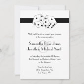 Invitation Las Vegas Mariage Dice thème blanc et noir (Devant)