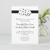 Invitation Las Vegas Mariage Dice thème blanc et noir (Debout devant)