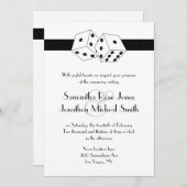 Invitation Las Vegas Mariage Dice thème blanc et noir (Devant / Derrière)