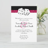 Invitation Las Vegas Mariage Dice Thème Hot rose Faux Parties (Debout devant)