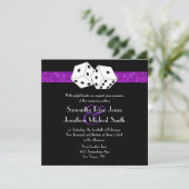 Invitation Las Vegas Mariage Dice Thème Purple Faux Parties s (Debout devant)