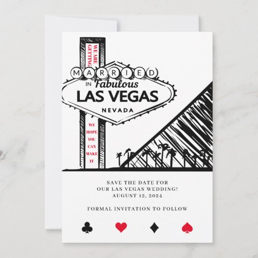 Invitation Las Vegas Mariage Enregistrer La Date (Dos)