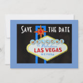 Invitation Las Vegas Mariage Enregistrer la date Bleu (Devant)