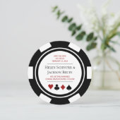 Invitation Las Vegas Mariage Enregistrer La Date Poker Chip C (Debout devant)