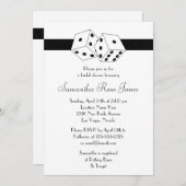 Invitation Las Vegas Mariage Fête des mariées Black Dice Thèm (Devant / Derrière)