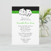 Invitation Las Vegas Mariage Fête des mariées Green Dice Thèm (Debout devant)