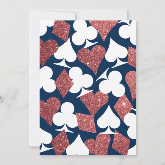 Invitation Las Vegas Mariage Navy avec Parties scintillant Ro (Dos)