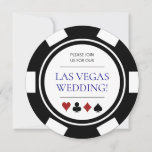 Invitation Las Vegas Mariage Poker Chip bleu blanc<br><div class="desc">Ce faire-part de mariage de puces de poker bleu,  noir et blanc est sûr d'apporter de l'excitation et de l'anticipation pour vos invités à se joindre à vous dans cette célébration sûr d'être amusant! Coordination des produits disponibles.</div>