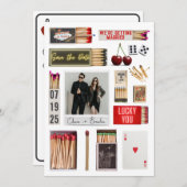 Invitation Las Vegas Matchbox Art Photo Wedding Enregistrer l (Devant / Derrière)