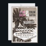 Invitation Las Vegas Modern Vintage Sepia Wedding Invite<br><div class="desc">Inspiré par la demande d'un client. Moderne avec un look vintage ! Tous les textes par défaut peuvent être entièrement customisés avec vos propres mots pour répondre à vos besoins, et vous pouvez également modifier les polices, les tailles, le placement de texte et les couleurs du texte. Pour modifier le...</div>