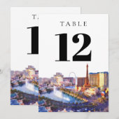 Invitation Las Vegas Nevada Watercolor Table Number (Devant / Derrière)