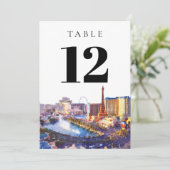 Invitation Las Vegas Nevada Watercolor Table Number (Debout devant)
