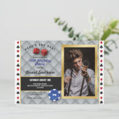 Invitation Las Vegas Photo Casino Dice Party Anniversaire (Debout devant)
