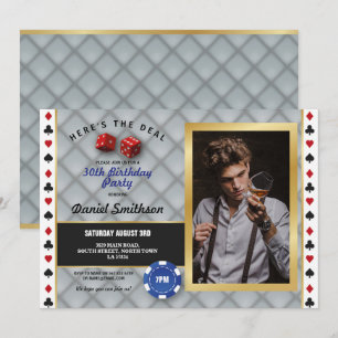Invitation Las Vegas Photo Casino Dice Party Anniversaire
