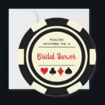 Invitation Las Vegas Poker Chip Black Off White Fête des mari<br><div class="desc">Éblouissez vos invités en leur envoyant ces invitations à la douche nuptiale en jetons noir et blanc. Ils attendent avec impatience de se joindre à vous pour cette fête inoubliable !</div>