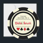 Invitation Las Vegas Poker Chip Black Off White Fête des mari<br><div class="desc">Éblouissez vos invités en leur envoyant ces invitations à la douche nuptiale en jetons noir et blanc. Ils attendent avec impatience de se joindre à vous pour cette fête inoubliable !</div>