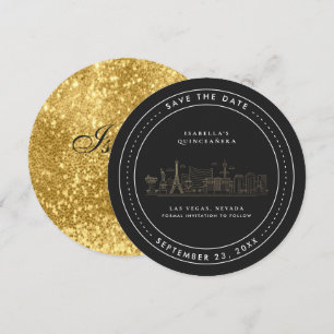 Invitation Las Vegas Quinceañera Enregistrer la date